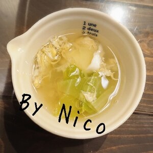 キャベツと卵のコンソメスープ